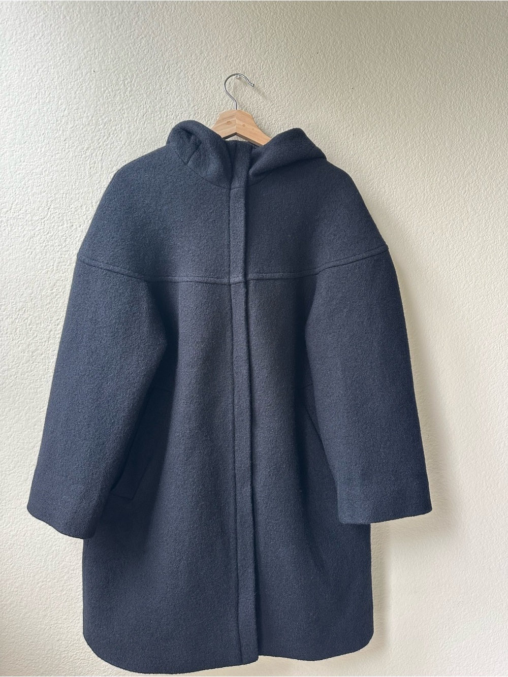 COS Hooded Wool Coat Black XS 100% Wool - Picture 2 of 11